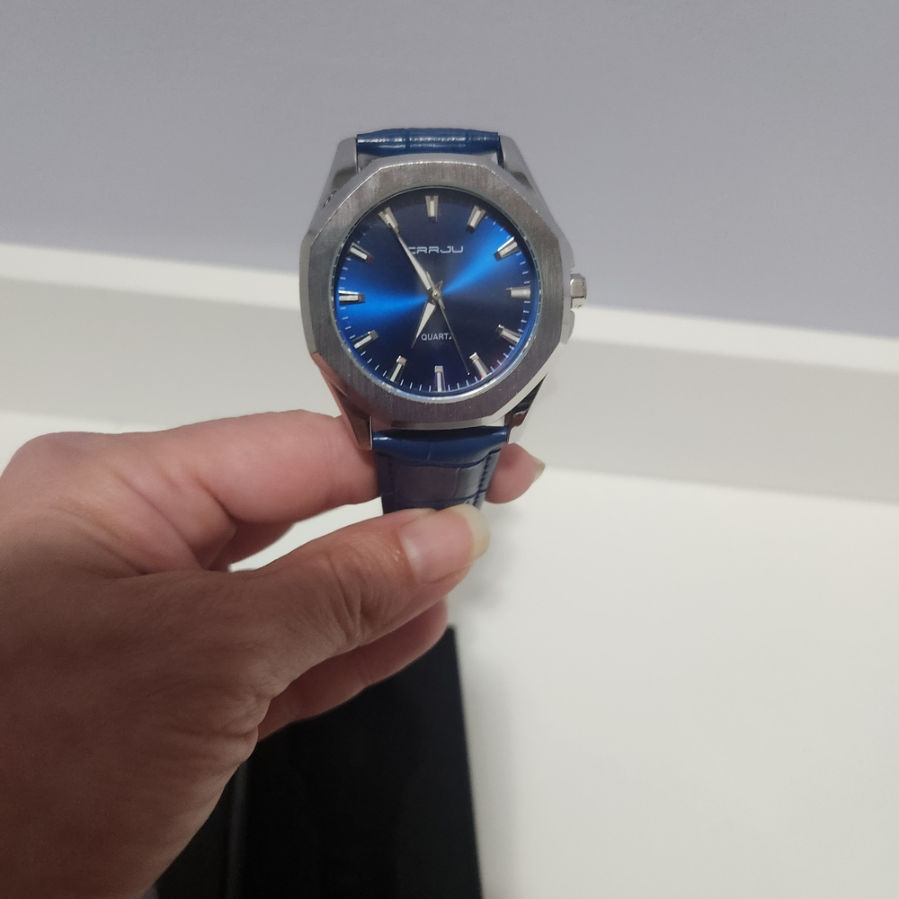 New In Box. Blue Silver CRRJU Watch